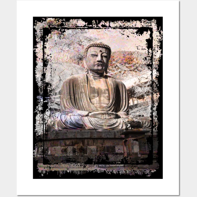 Japanese Buddha Statue Japan Kamakura Collage Art 65 Wall Art by dvongart